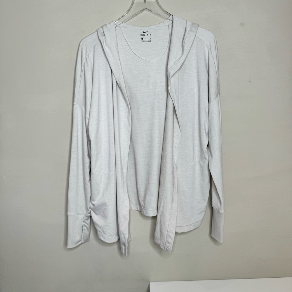 Nike open cardigan dri fit hoodie size large tan